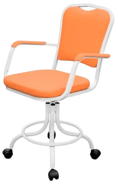 Изображение медицинского кресла на винтовой опоре с подлокотниками КР09 с экокожей Dollaro Orange